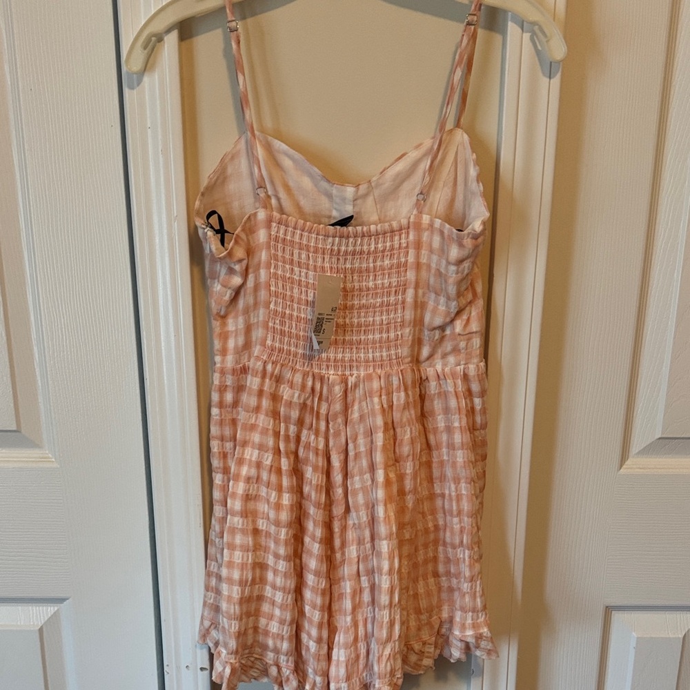 Forever 21 Peach Checkered Strappy Romper - Picture 2 of 2